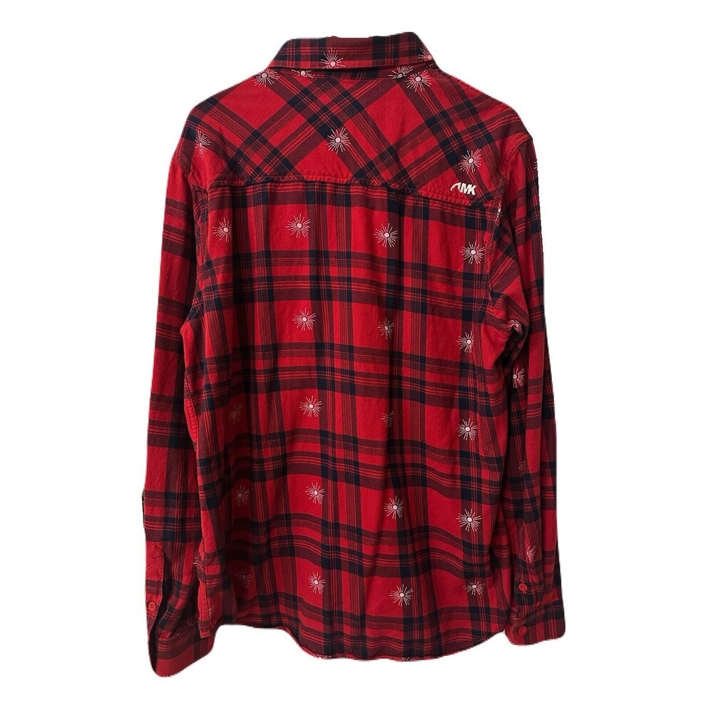 Mountain Khakis Mens Size Large Soft Sunburst Red Black Plaid Flannel Shirt EUC - Picture 4 of 6